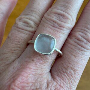 Size 9 natural aquamarine ring